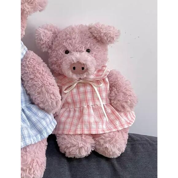 Bartholomew bear cute custom clothes outfits - pink plaid dress (Tiny) - Picture 1 of 2